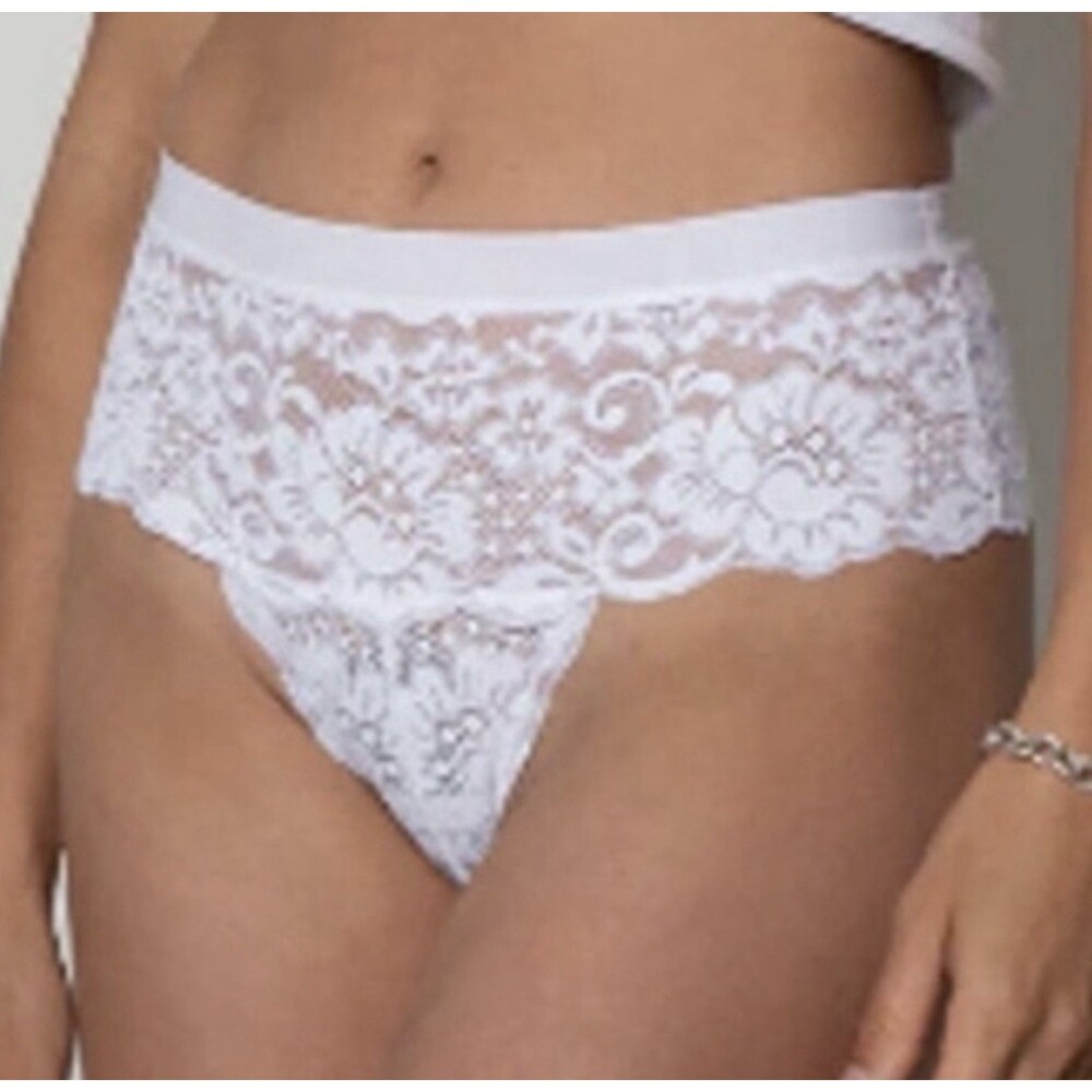 NWT $34 We are HAH (Hot as Hell) Spin me Lace Panty Large White